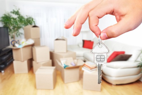 Packed household items ready for removals in Southgate