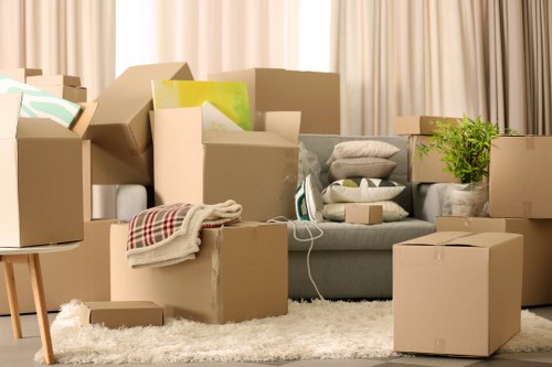 Boxes and household items prepared for transport